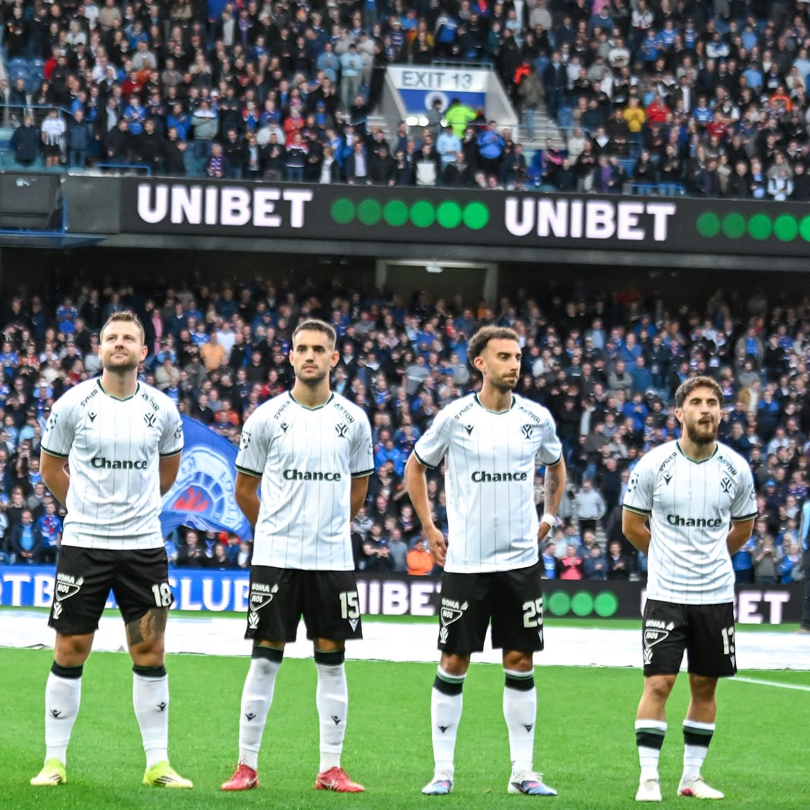 Dušan Pavlović in the FK Jablonec lineup at Rangers